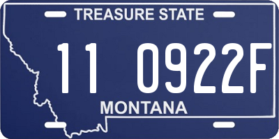 MT license plate 110922F