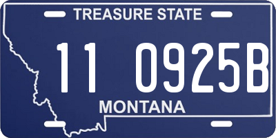 MT license plate 110925B