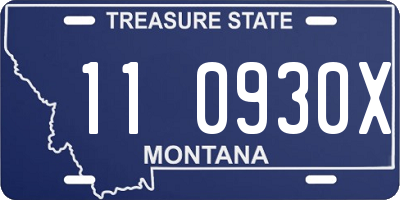 MT license plate 110930X