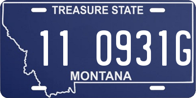 MT license plate 110931G