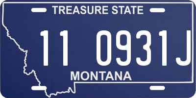 MT license plate 110931J