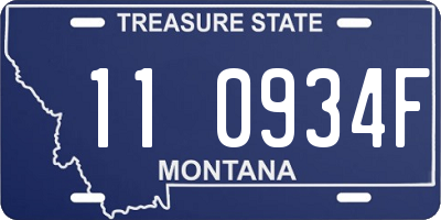 MT license plate 110934F