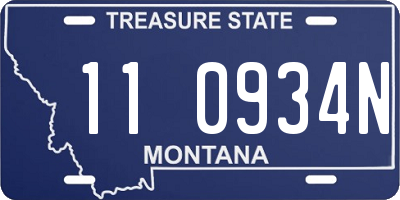 MT license plate 110934N