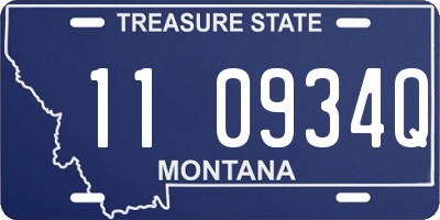 MT license plate 110934Q