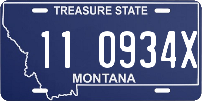 MT license plate 110934X