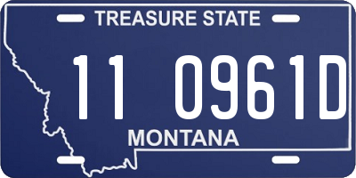 MT license plate 110961D