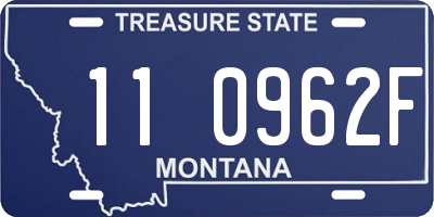 MT license plate 110962F