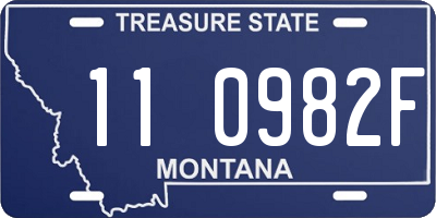 MT license plate 110982F