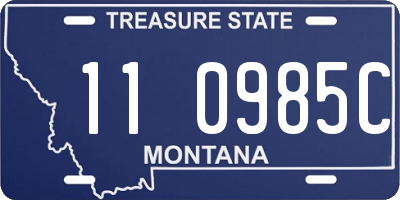 MT license plate 110985C
