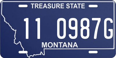 MT license plate 110987G
