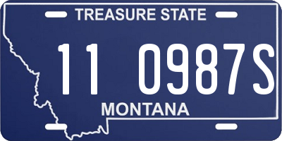 MT license plate 110987S