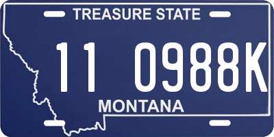 MT license plate 110988K