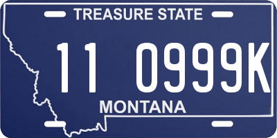 MT license plate 110999K