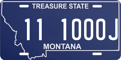 MT license plate 111000J