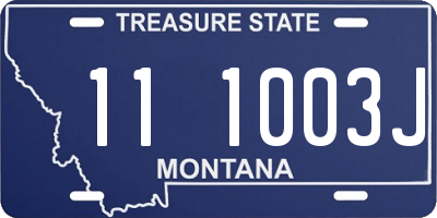 MT license plate 111003J