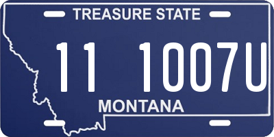 MT license plate 111007U