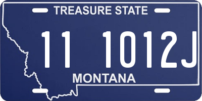 MT license plate 111012J