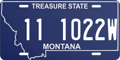 MT license plate 111022W