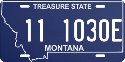 MT license plate 111030E
