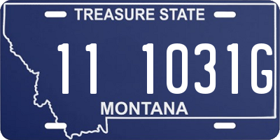 MT license plate 111031G