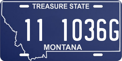 MT license plate 111036G