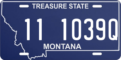 MT license plate 111039Q