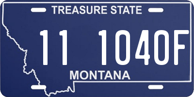 MT license plate 111040F