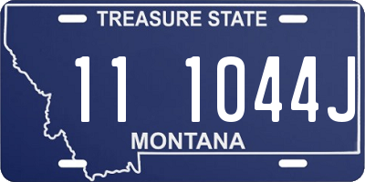 MT license plate 111044J
