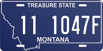 MT license plate 111047F