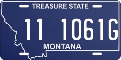 MT license plate 111061G