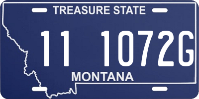 MT license plate 111072G