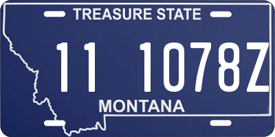 MT license plate 111078Z