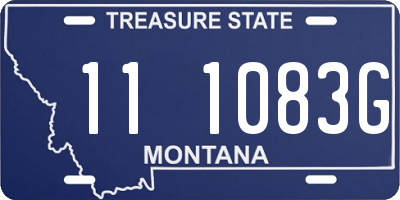 MT license plate 111083G