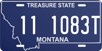 MT license plate 111083T