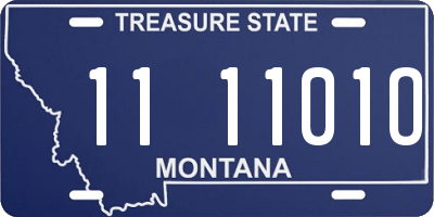 MT license plate 111101O