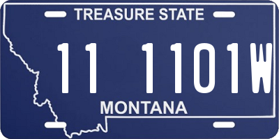 MT license plate 111101W