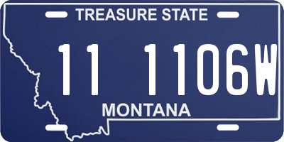 MT license plate 111106W