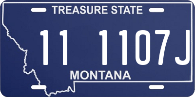 MT license plate 111107J