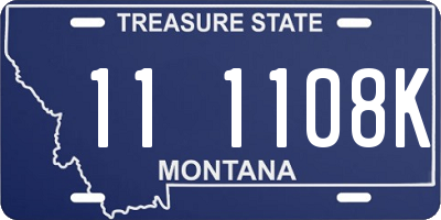 MT license plate 111108K