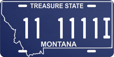 MT license plate 111111I