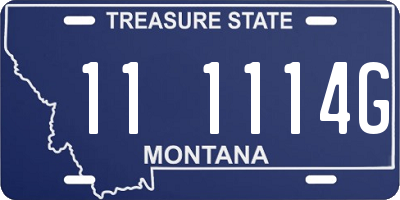 MT license plate 111114G