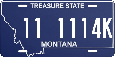 MT license plate 111114K