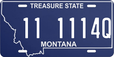 MT license plate 111114Q