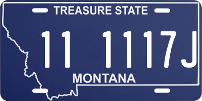 MT license plate 111117J