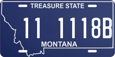 MT license plate 111118B