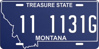 MT license plate 111131G