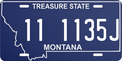 MT license plate 111135J