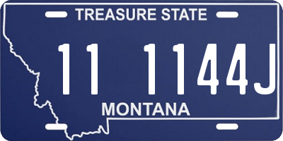 MT license plate 111144J