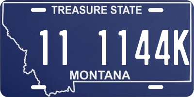 MT license plate 111144K