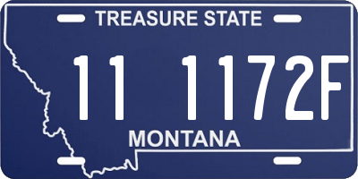 MT license plate 111172F